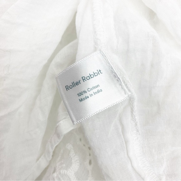 Roller Rabbit Janae Tiered Eyelet Lace Ruffle Tassel Dress Boho Beach White - Picture 14 of 14